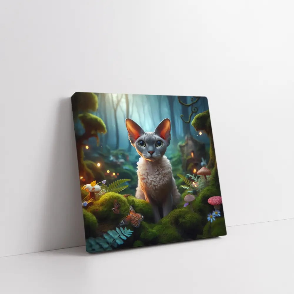 Devon Rex Cat Enchanted Fantasy Forest Art – Wall Art