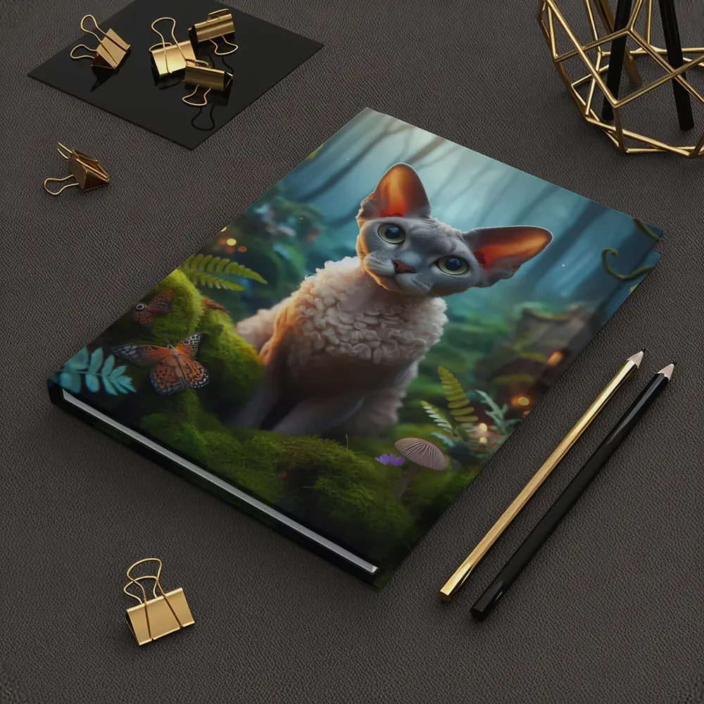 Devon Rex Cat Enchanted Fantasy Forest Art – Notebooks
