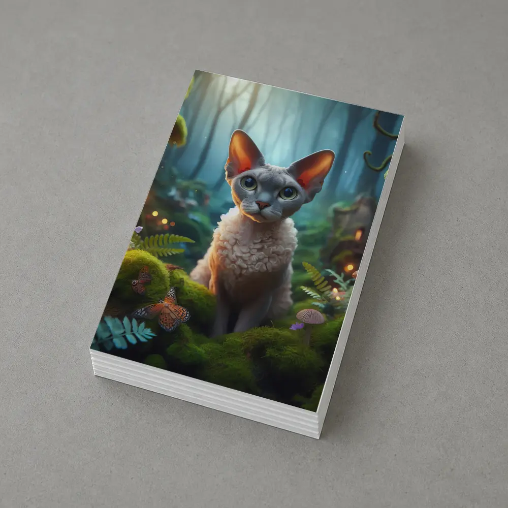 Devon Rex Cat Enchanted Fantasy Forest Art – Postcards