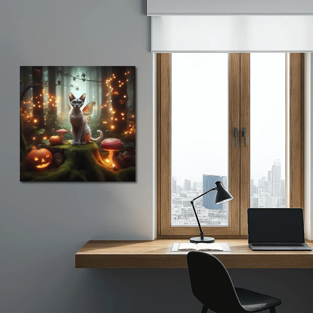 Devon Rex Fairy Cat Enchanted Forest Halloween – Wall Art