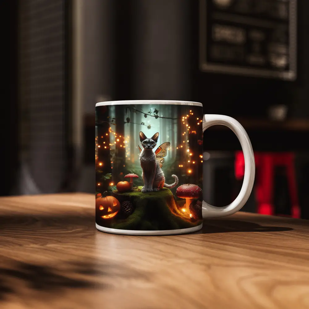 Devon Rex Fairy Cat Enchanted Forest Halloween – Mugs