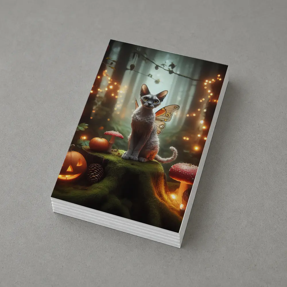 Devon Rex Fairy Cat Enchanted Forest Halloween – Postcards