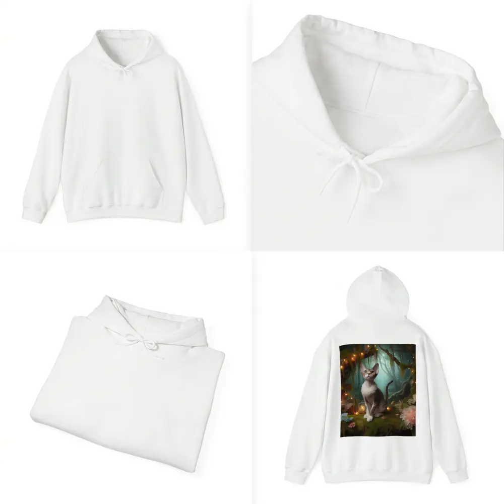 Devon Rex Cat Enchanted Forest Fairy Lights – Hoodies