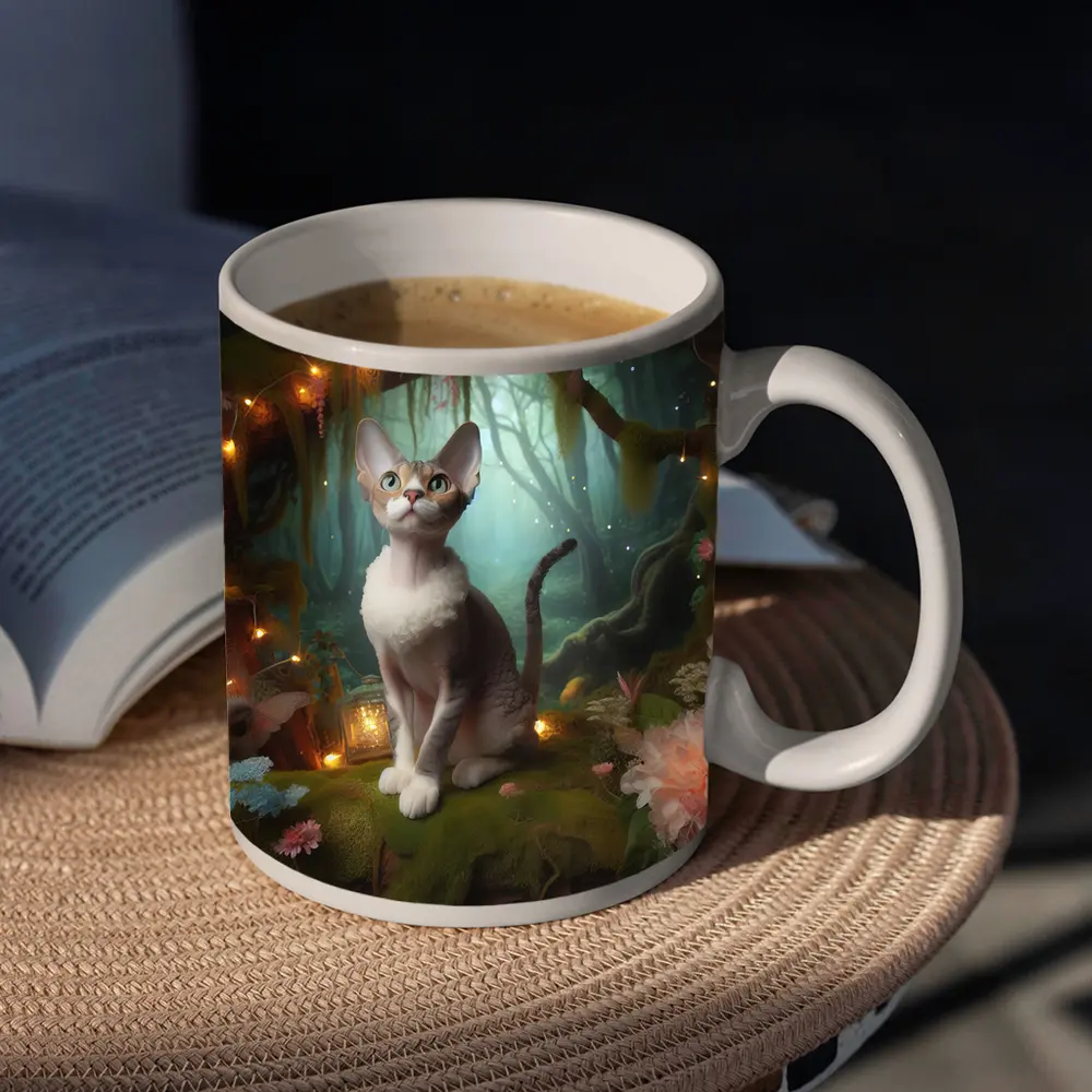 Devon Rex Cat Enchanted Forest Fairy Lights – Mugs
