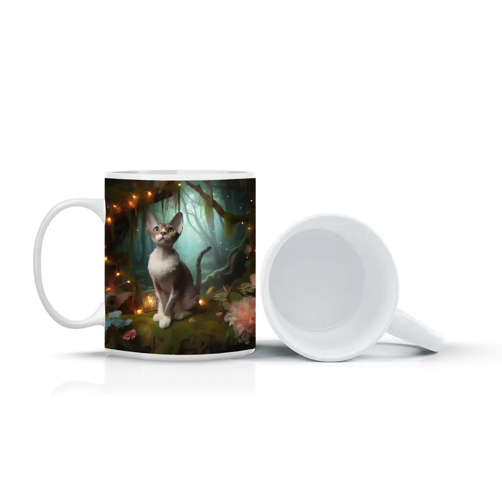 Devon Rex Cat Enchanted Forest Fairy Lights – Mugs