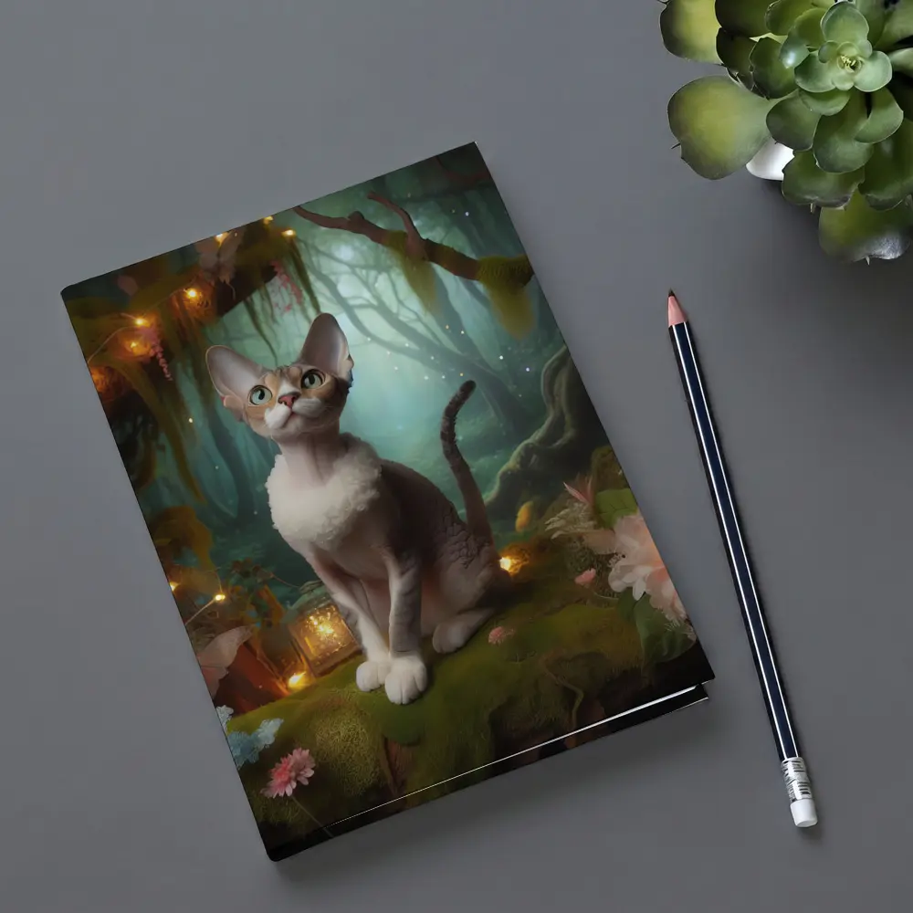 Devon Rex Cat Enchanted Forest Fairy Lights – Notebooks