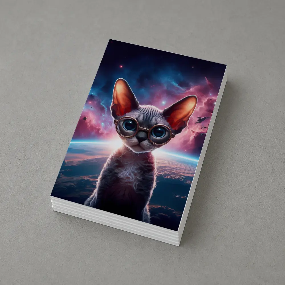 Sphynx Cat Wearing Goggles In Space – Postcards