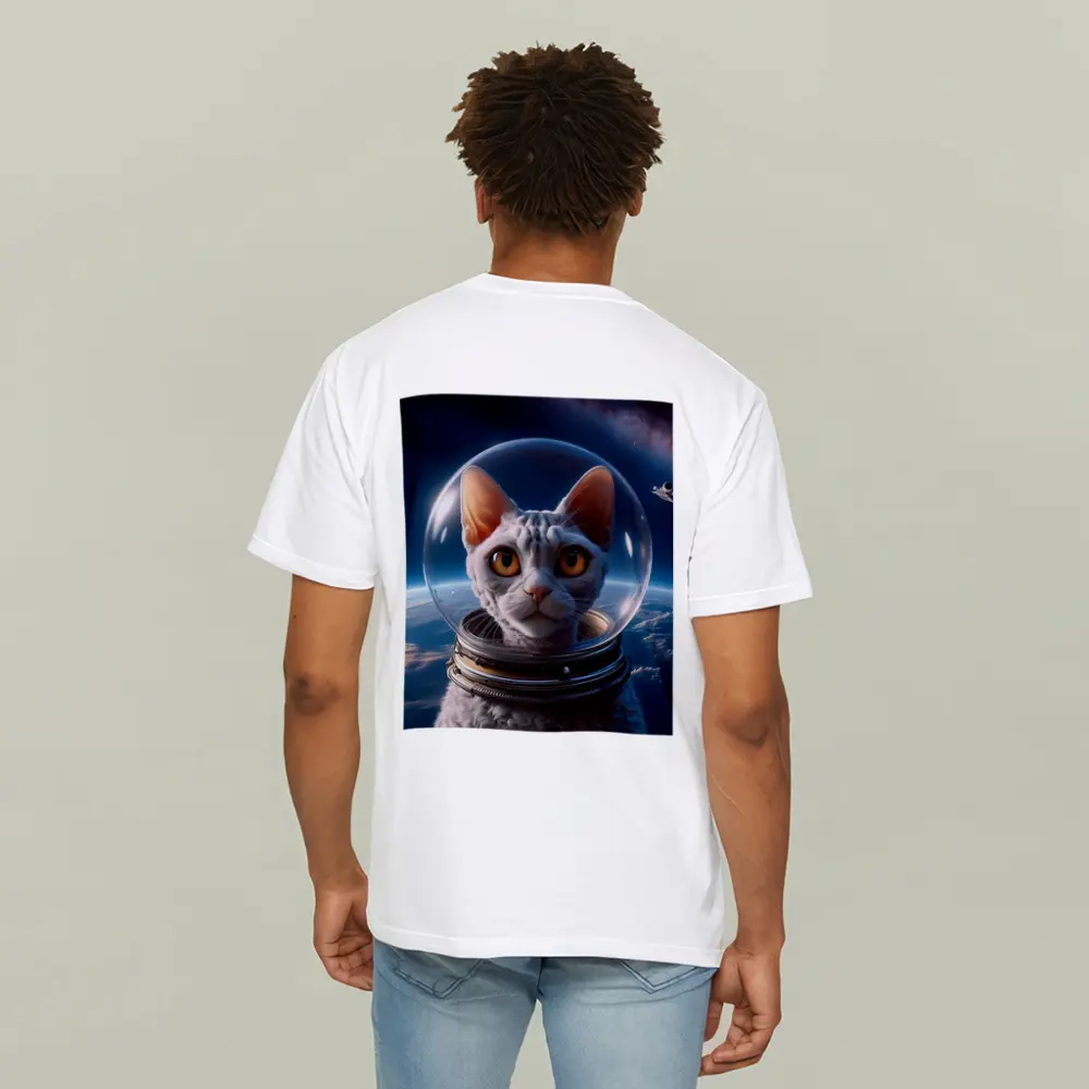 White Cat Astronaut Helmet Deep Space – T-Shirts