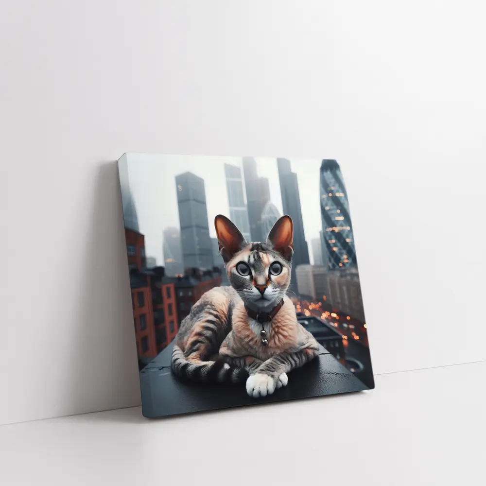 Devon Rex Cat London City Skyline – Wall Art