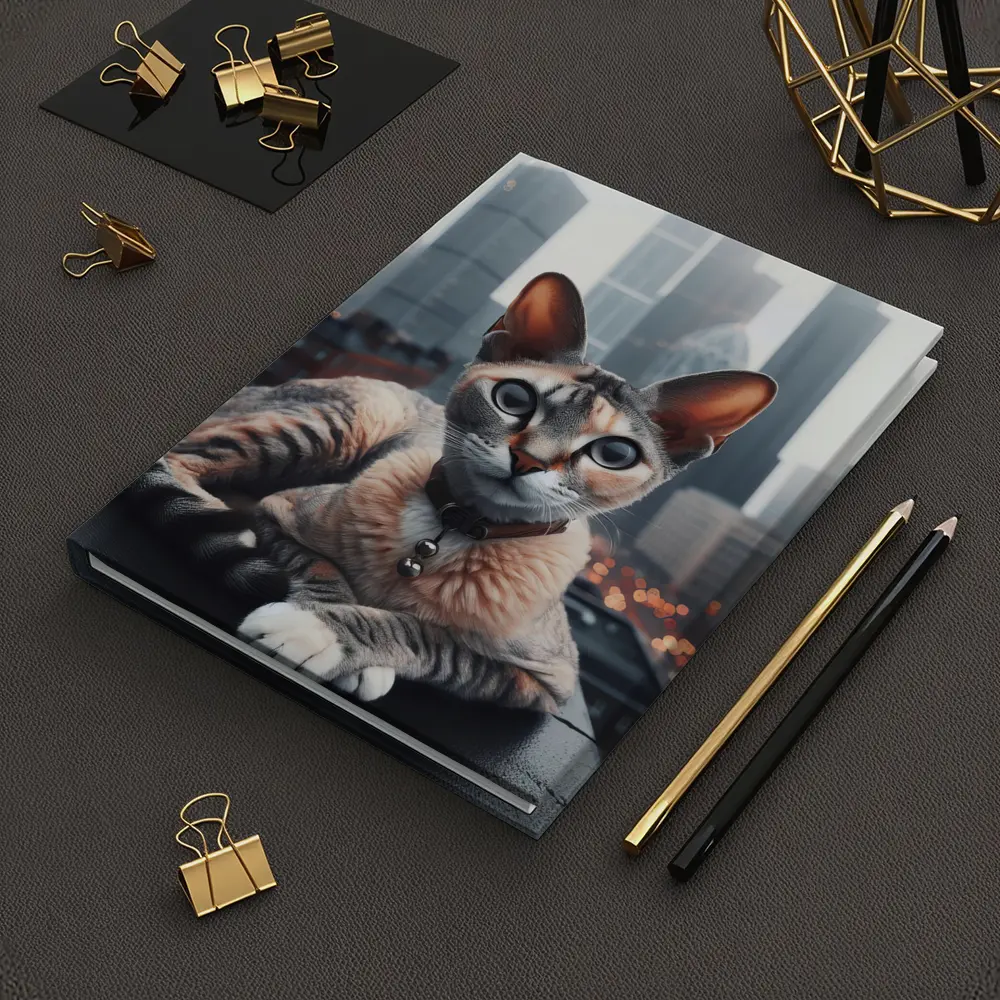 Devon Rex Cat London City Skyline – Notebooks
