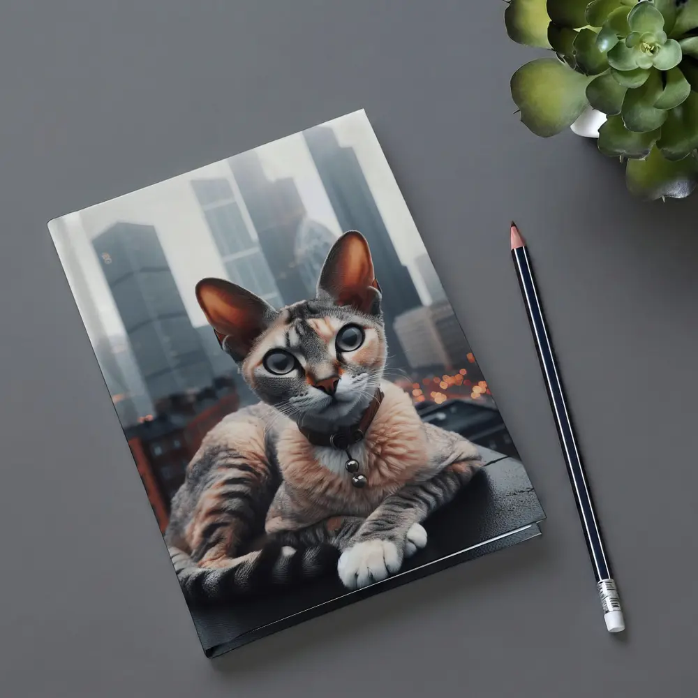 Devon Rex Cat London City Skyline – Notebooks
