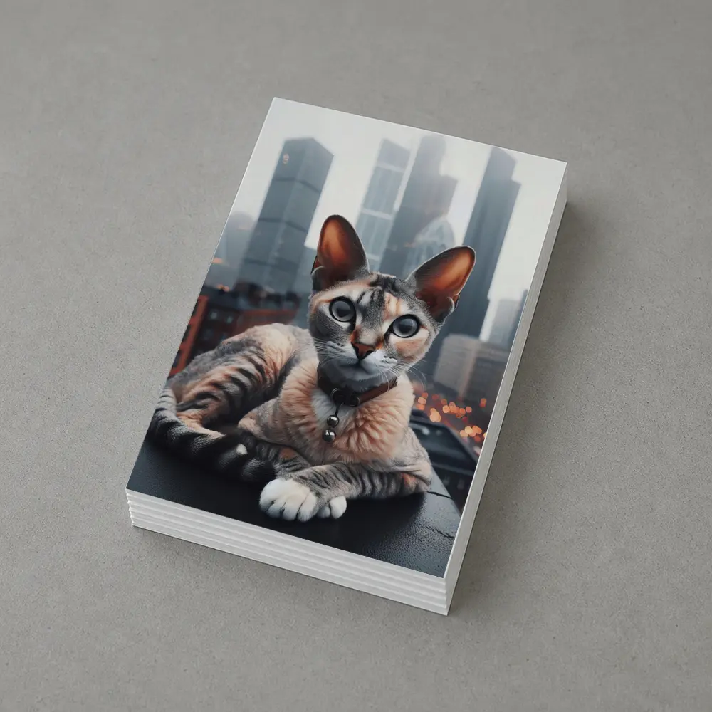 Devon Rex Cat London City Skyline – Postcards