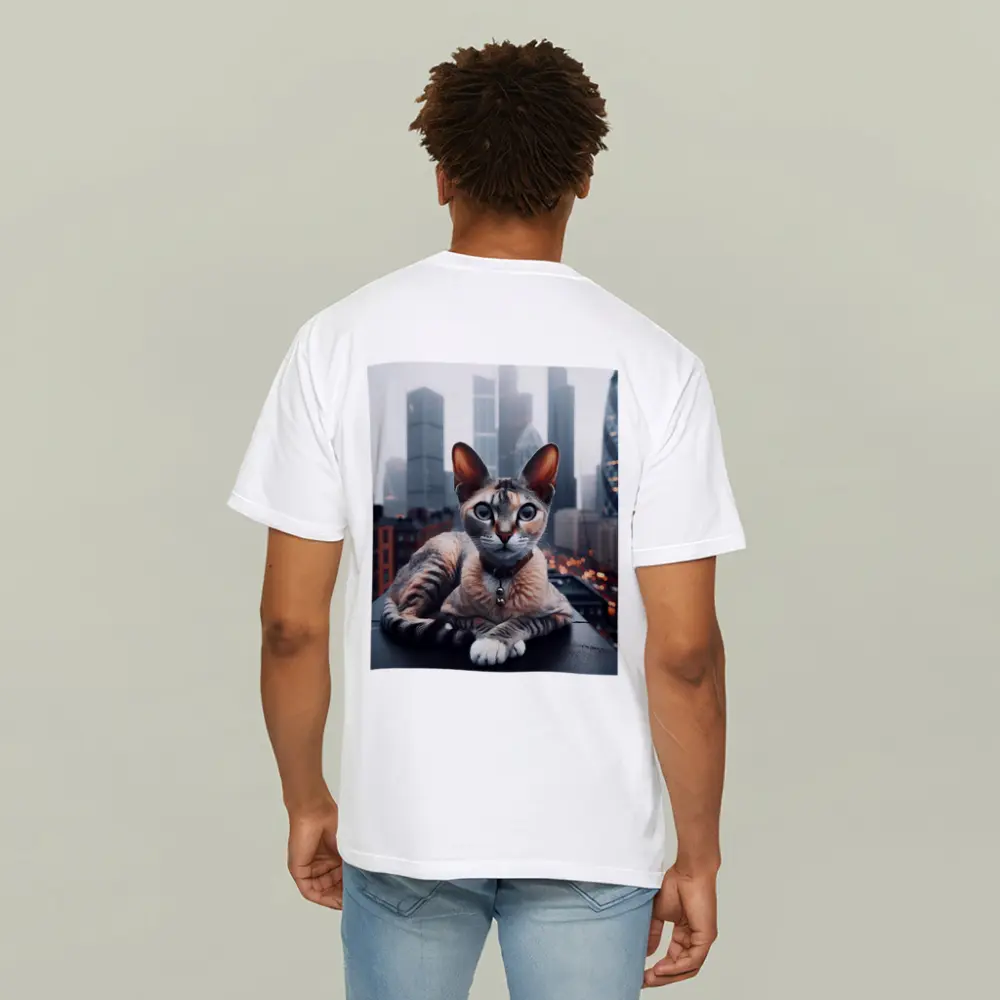 Devon Rex Cat London City Skyline – T-Shirts