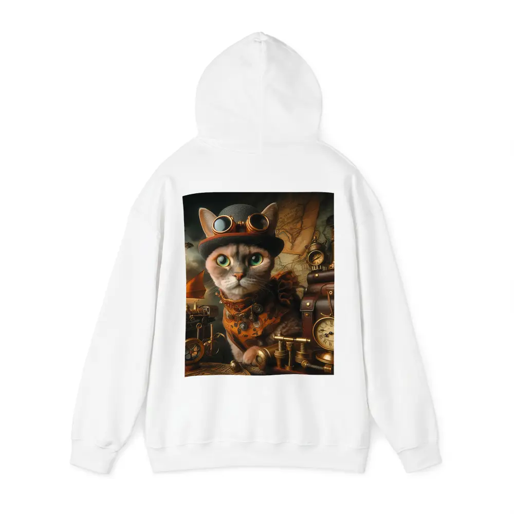 Steampunk Cat With Goggles And Clocks – Hoodies