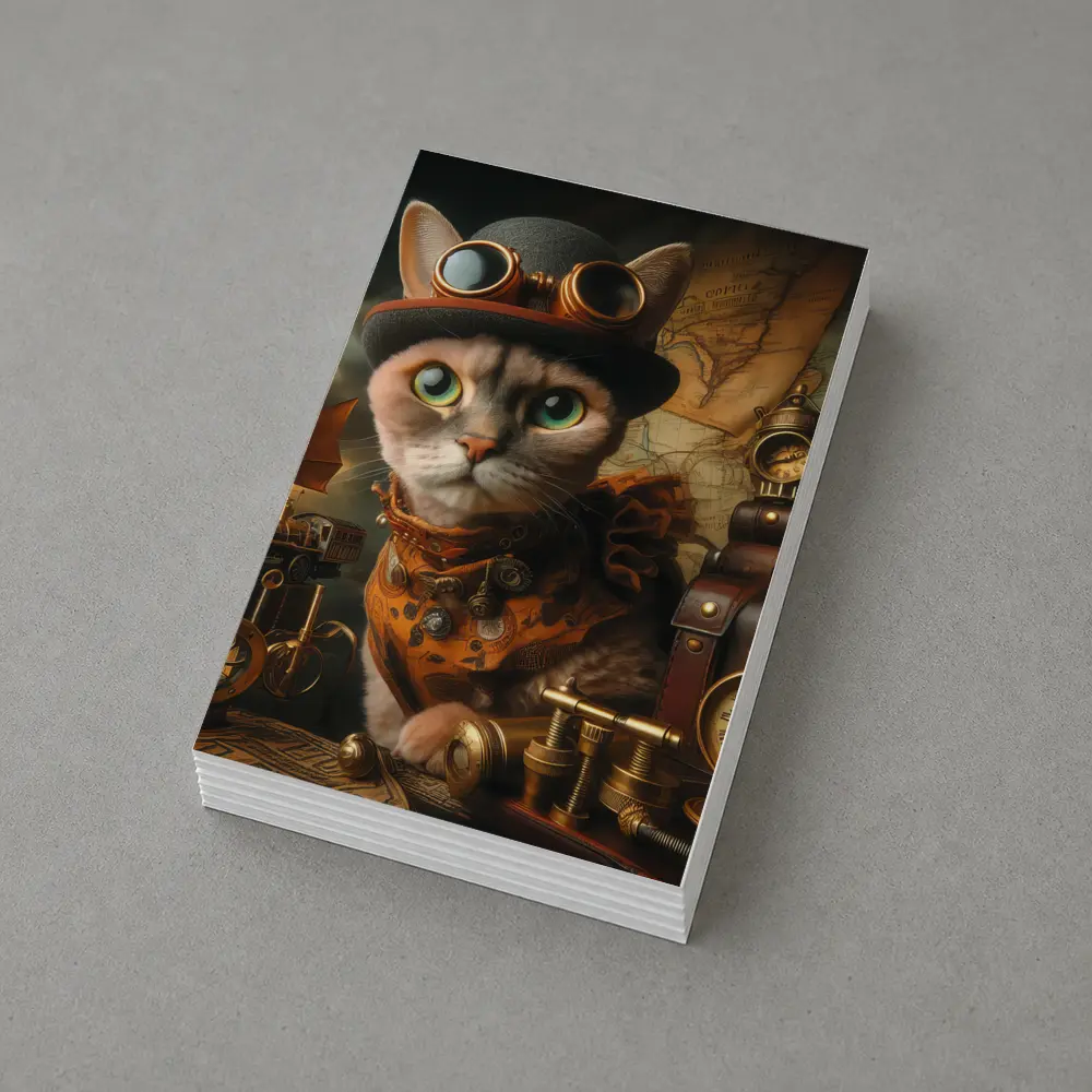 Steampunk Cat With Goggles And Clocks – Postcards