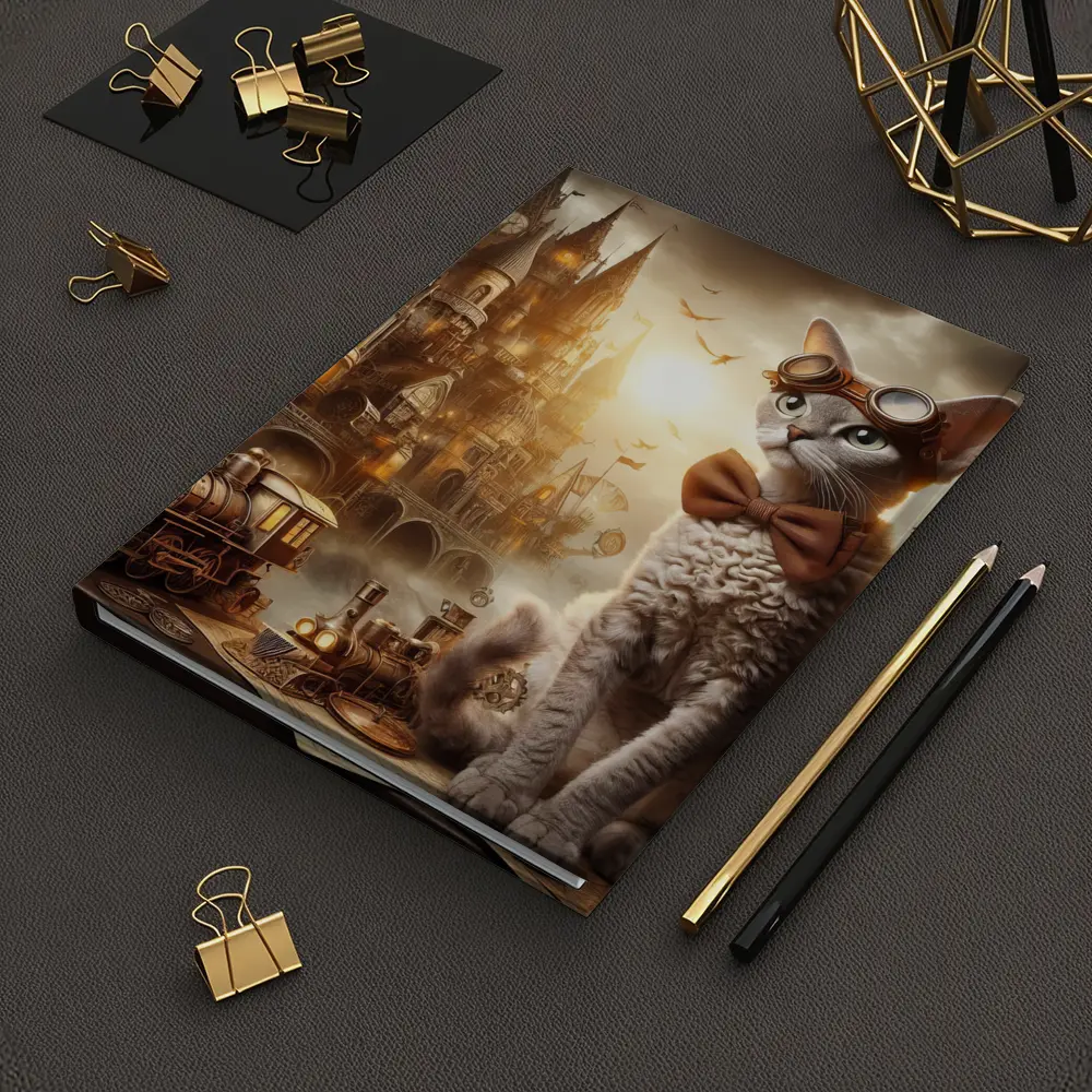 Steampunk Cat Devon Rex Victorian City – Notebooks