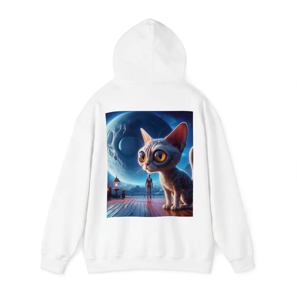 Big Eyed Cat Moonlit Fantasy Space Scene – Hoodies