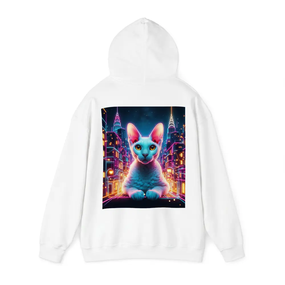 Sphynx Cat Neon City Night Art – Hoodies