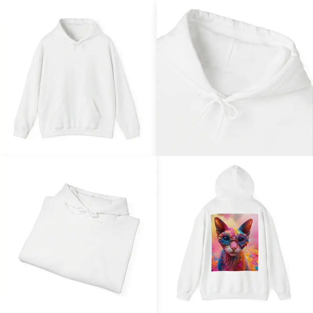 Sphynx Cat Colorful Powder Paint Glasses – Hoodies