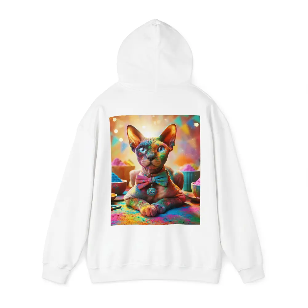 Sphynx Cat Covered Colorful Holi Powder – Hoodies