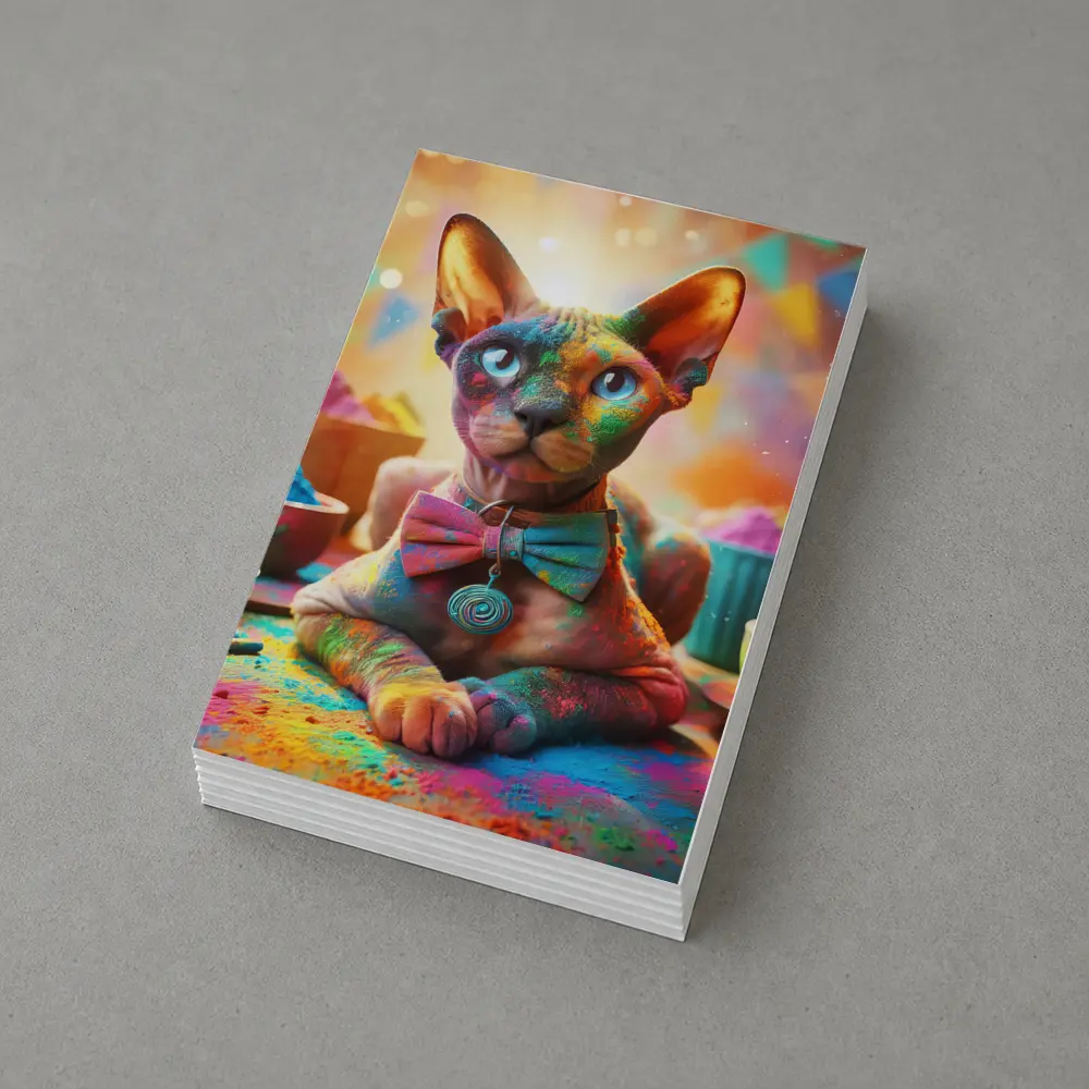 Sphynx Cat Covered Colorful Holi Powder – Postcards