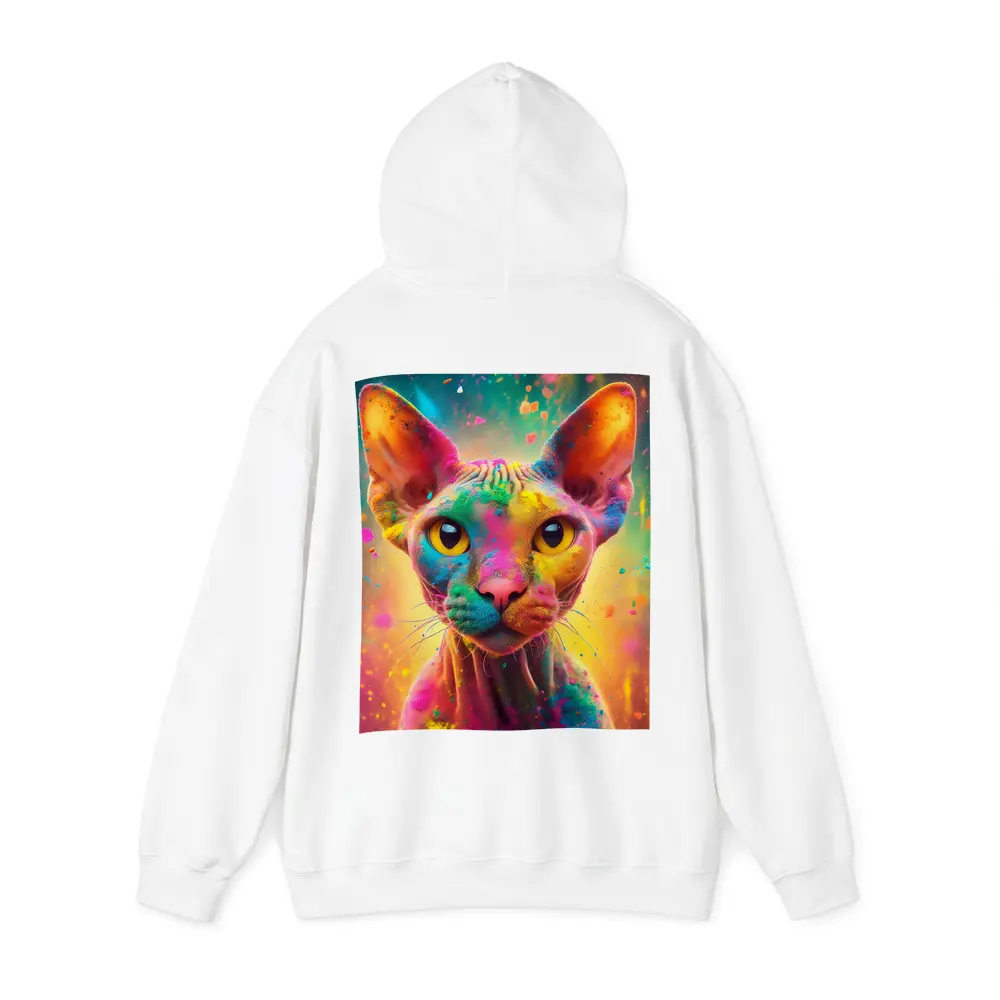Sphynx Cat Colorful Holi Paint Explosion – Hoodies
