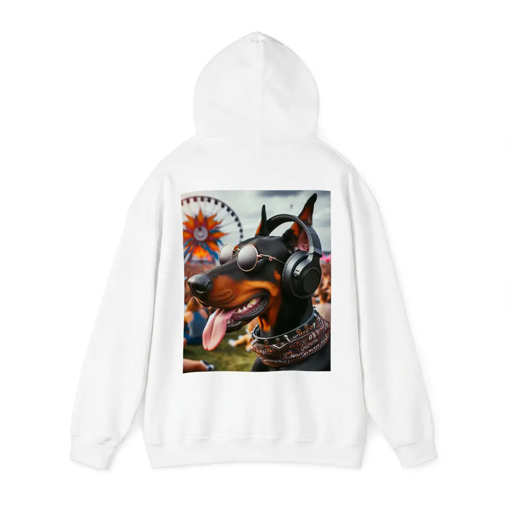 Doberman Pinscher Dog At Music Festival – Hoodies
