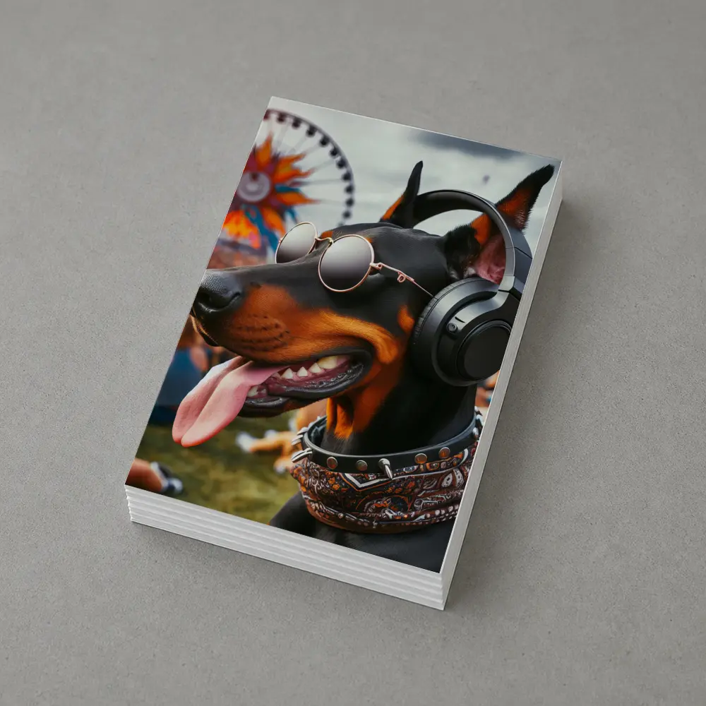 Doberman Pinscher Dog At Music Festival – Postcards