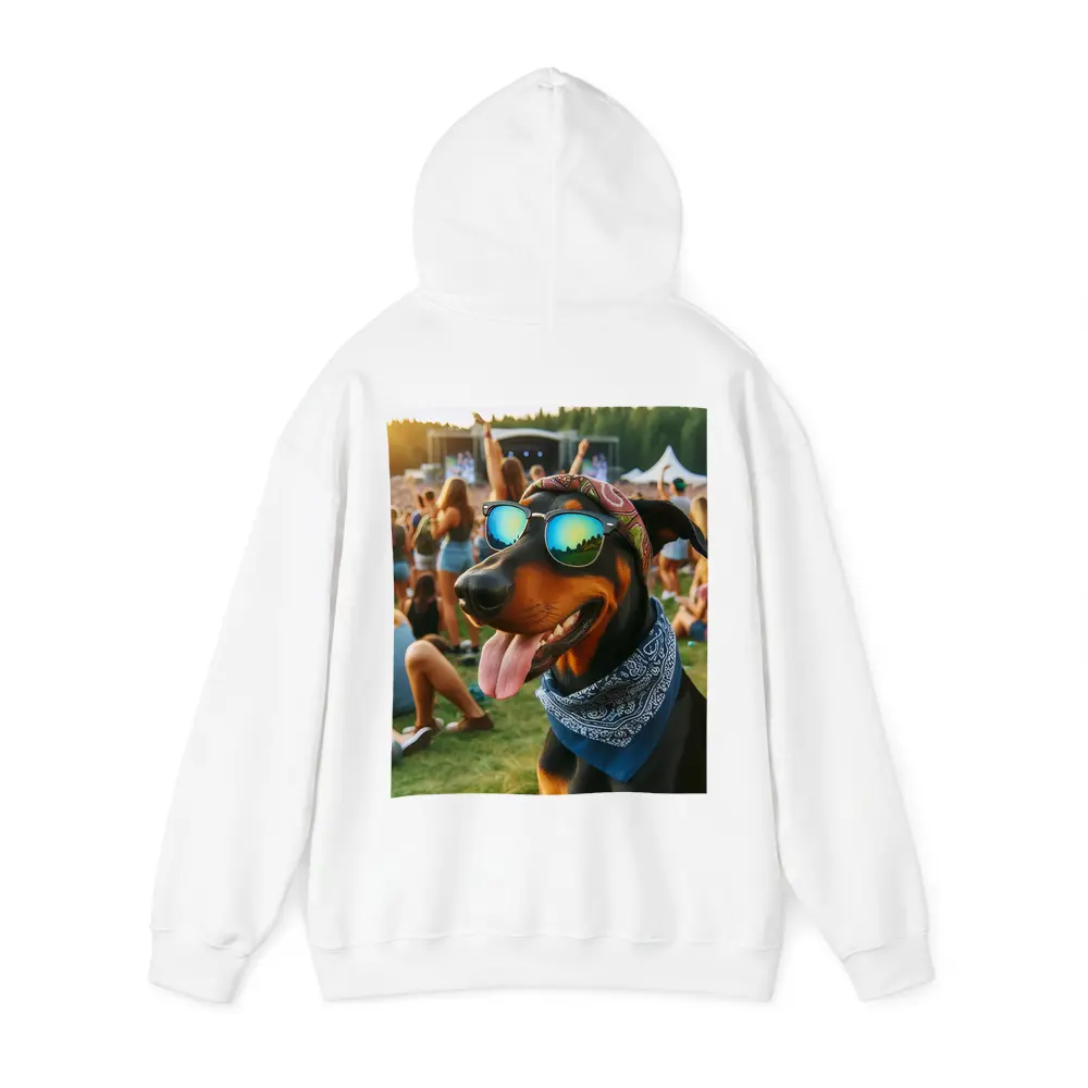 Doberman Dog Sunglasses Bandana Music Festival – Hoodies