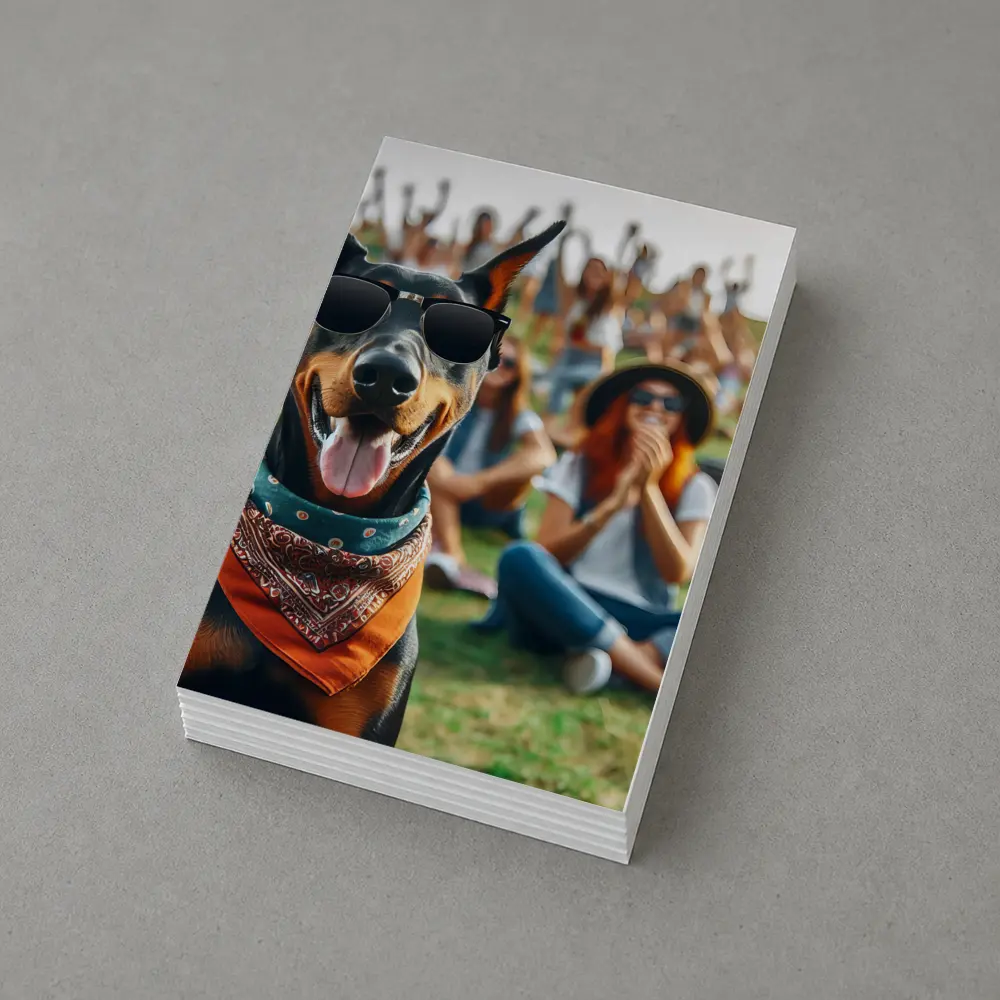 Cool Doberman Sunglasses Bandana Outdoor Crowd – Postcards