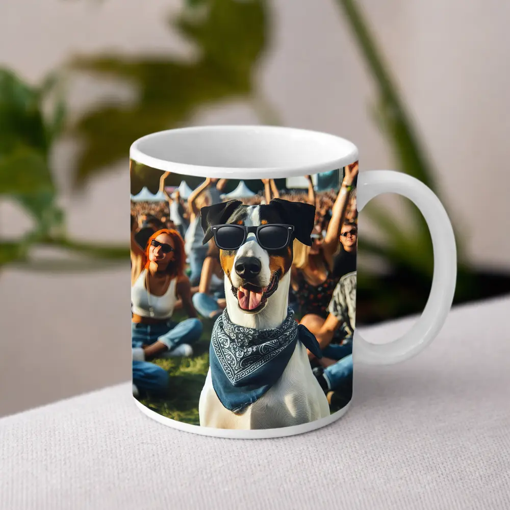 Cool Dog Sunglasses Bandana Music Festival Crowd – Mugs
