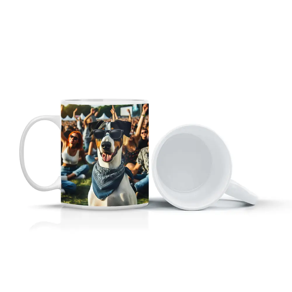 Cool Dog Sunglasses Bandana Music Festival Crowd – Mugs