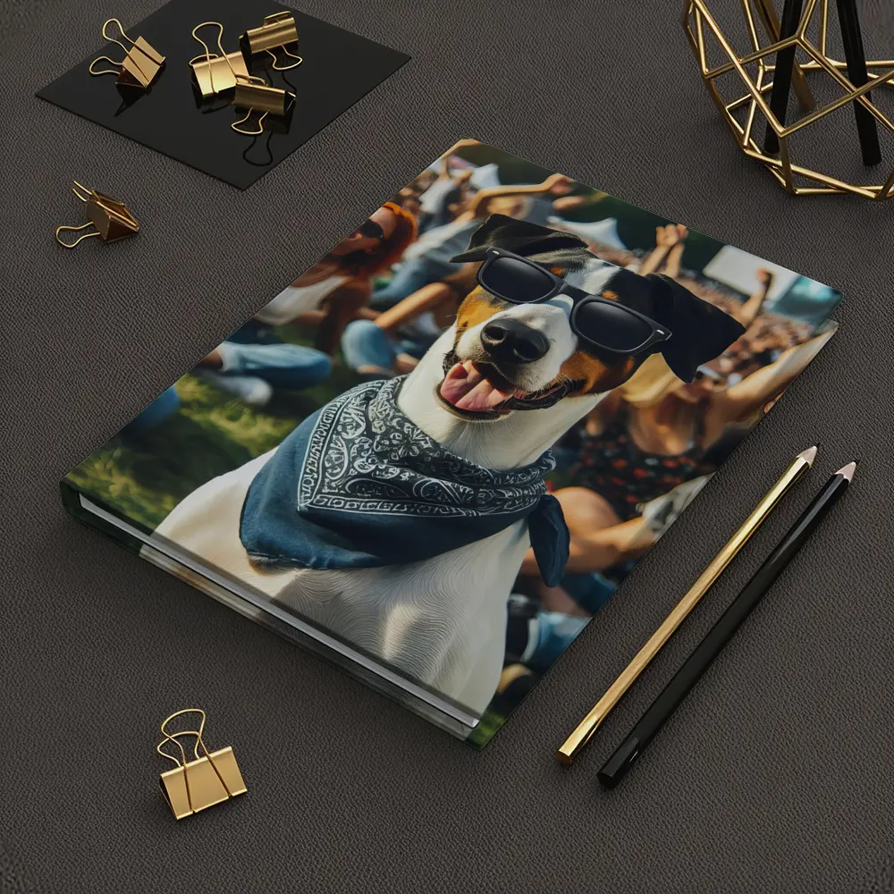 Cool Dog Sunglasses Bandana Music Festival Crowd – Notebooks