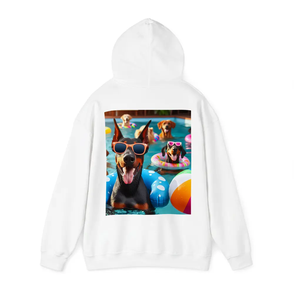 Doberman Dogs Pool Party Summer Fun – Hoodies