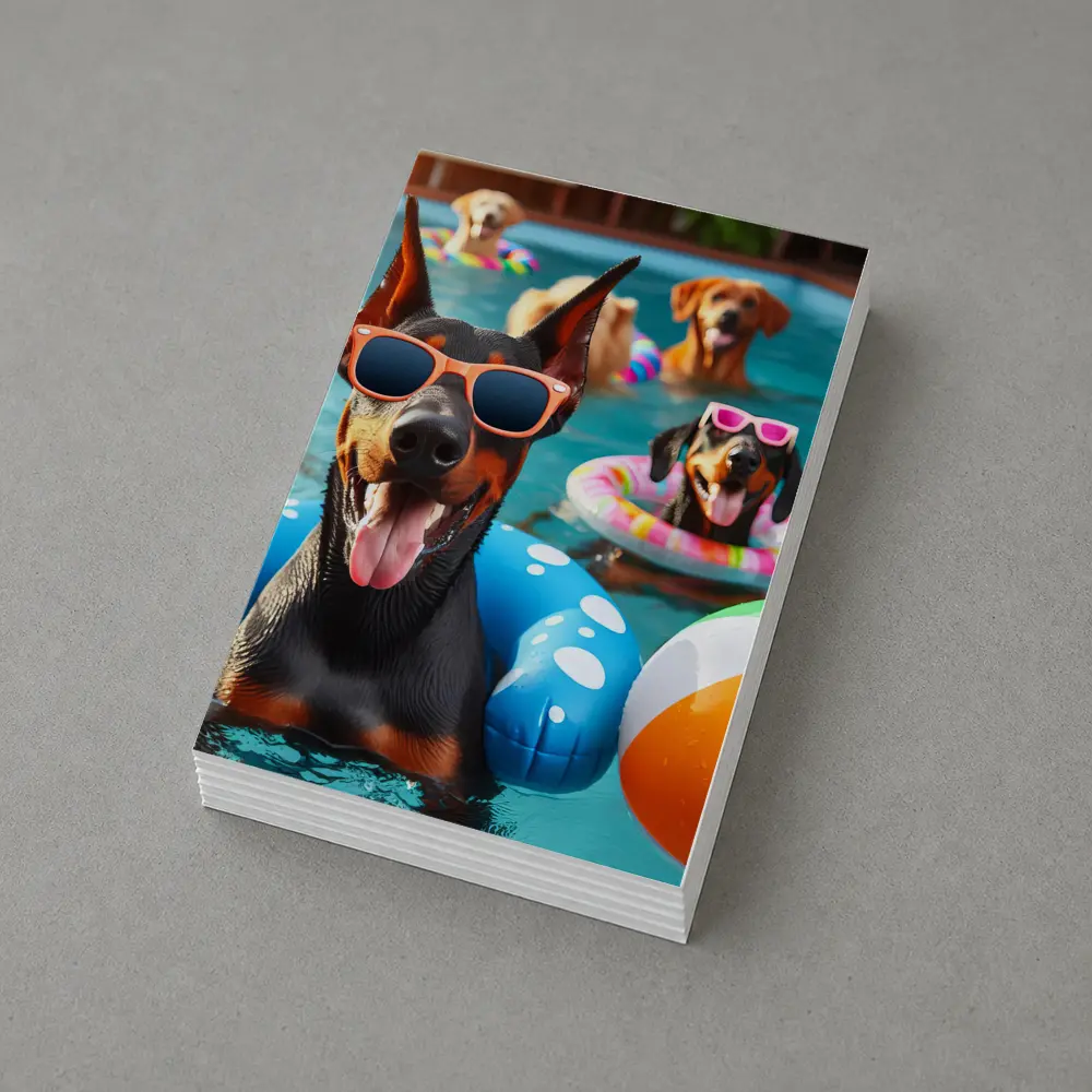 Doberman Dogs Pool Party Summer Fun – Postcards