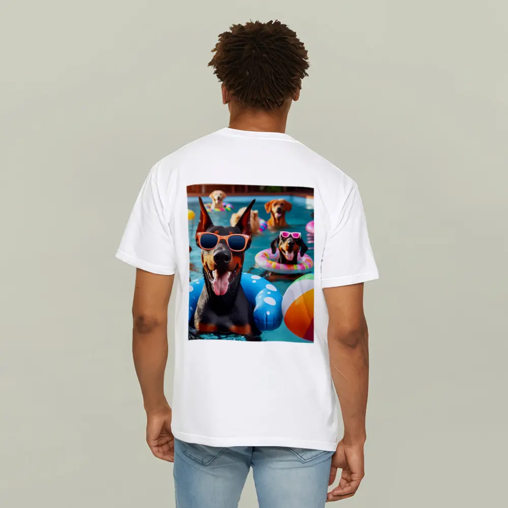 Doberman Dogs Pool Party Summer Fun – T-Shirts