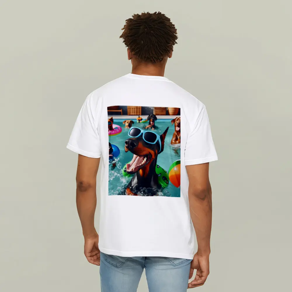 Doberman Pinscher Dogs Pool Party Summer – T-Shirts