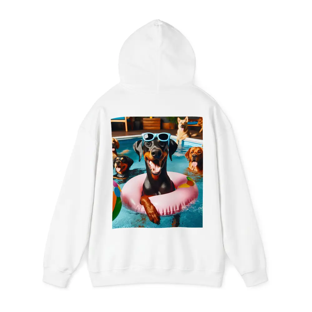 Doberman Pinscher Chilling in Pool Party – Hoodies