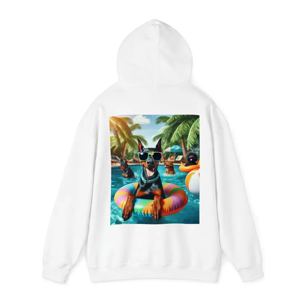 Doberman Pinscher Relaxing at Summer Pool Party – Hoodies
