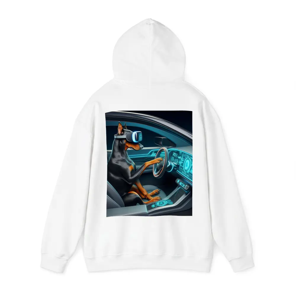 Doberman Driving Futuristic Car VR Headset – Hoodies