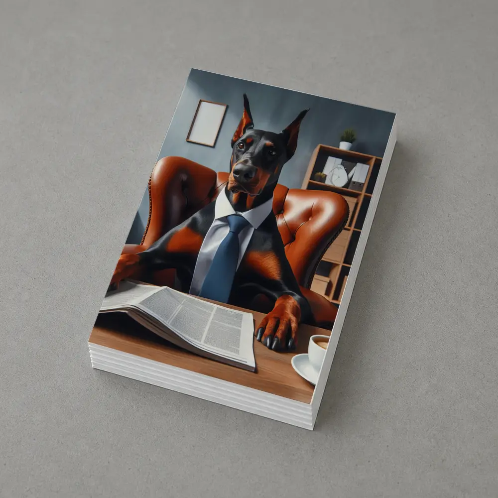 Doberman Pinscher Boss Office Suit Portrait – Postcards