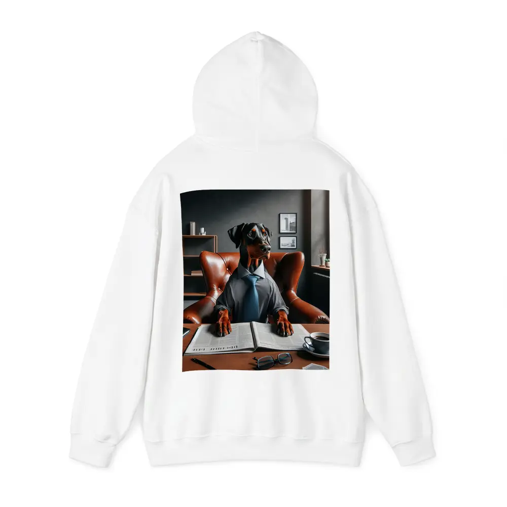 Doberman Pinscher Boss Reading Newspaper Office – Hoodies