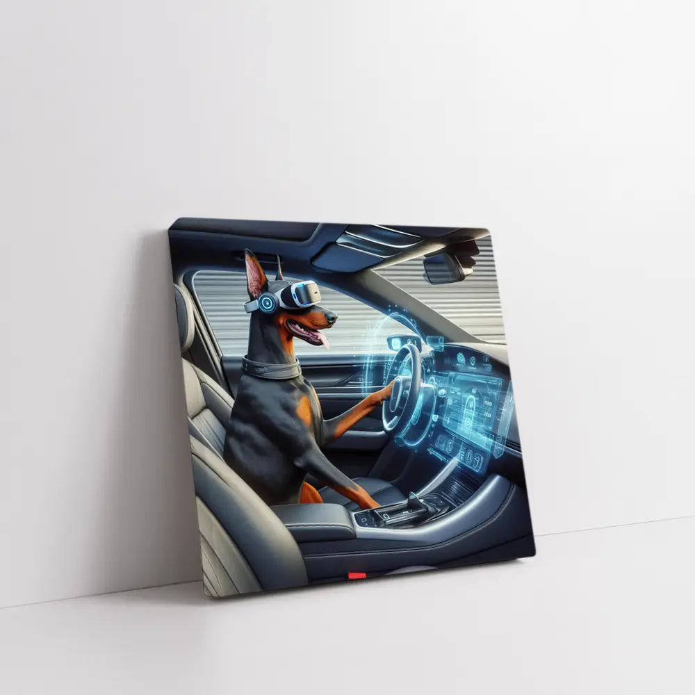 Doberman Pinscher Driving Car VR Headset – Wall Art