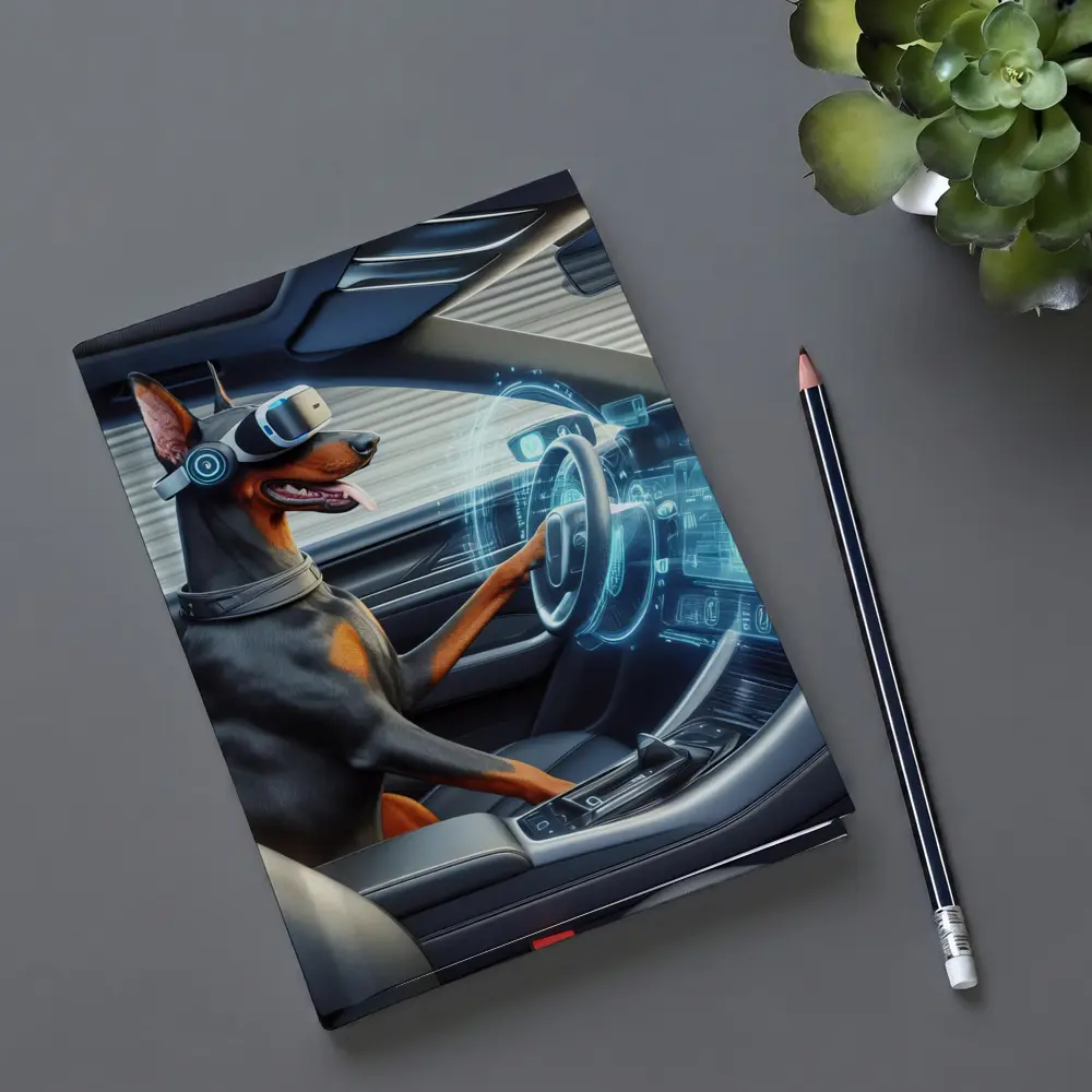 Doberman Pinscher Driving Car VR Headset – Notebooks