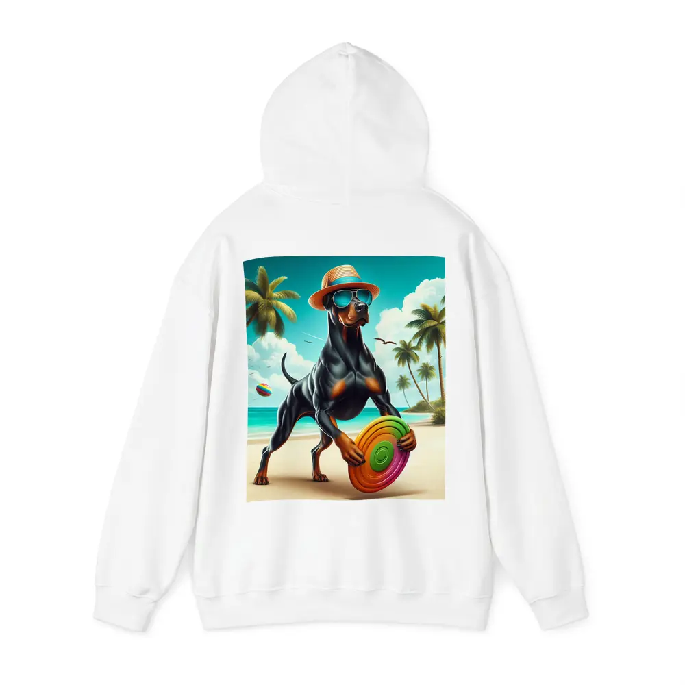 Doberman Pinscher Beach Frisbee Summer Fun – Hoodies