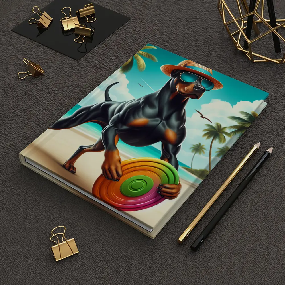 Doberman Pinscher Beach Frisbee Summer Fun – Notebooks