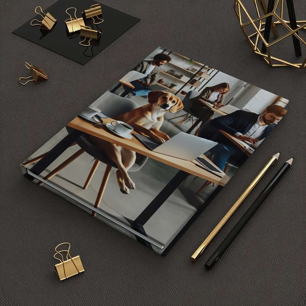 Dog Working Laptop Coffee Shop Office – Notebooks