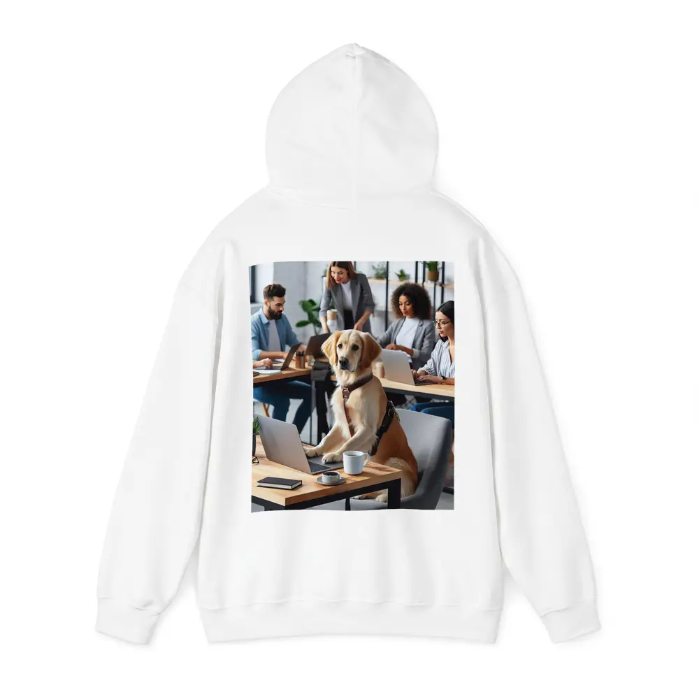 Golden Retriever Working At Office Desk – Hoodies