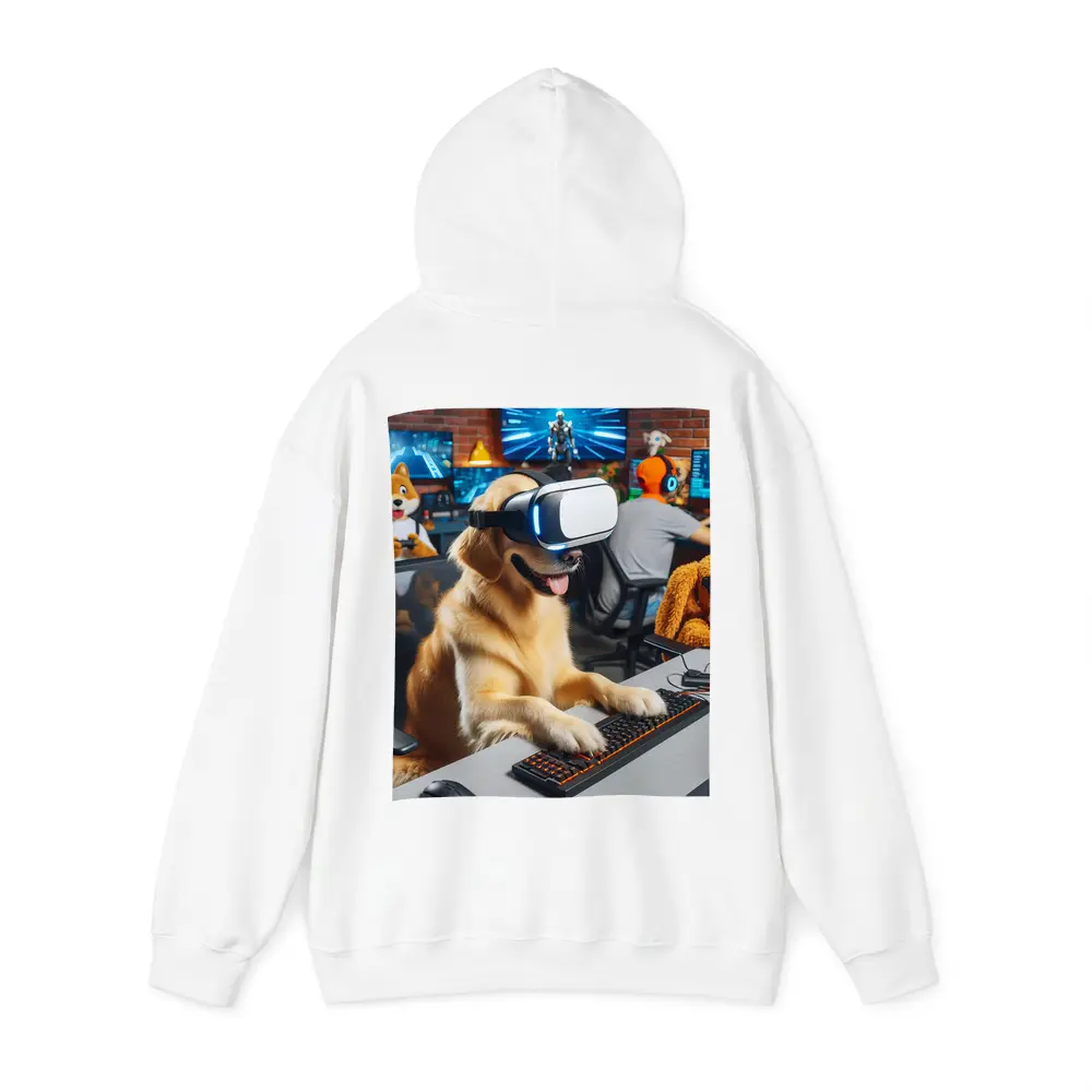 Golden Retriever Gaming With VR Headset – Hoodies