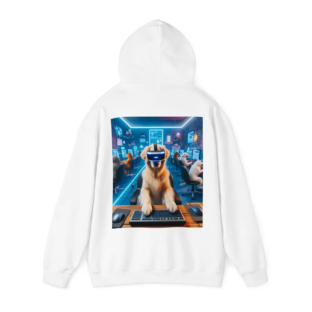 Golden Retriever Gaming VR Headset Neon Room – Hoodies